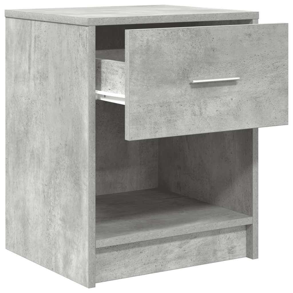 Nachttische 2 Stk. mit Schublade Betongrau 40x34x50 cm
