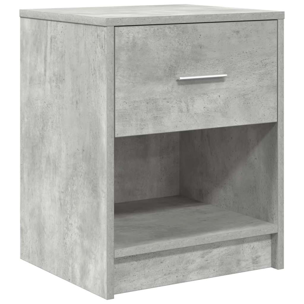 Nachttische 2 Stk. mit Schublade Betongrau 40x34x50 cm