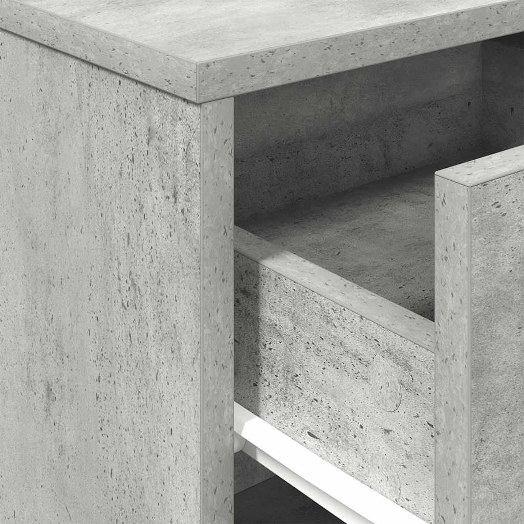Nachttische 2 Stk. mit Schublade Betongrau 40x34x50 cm