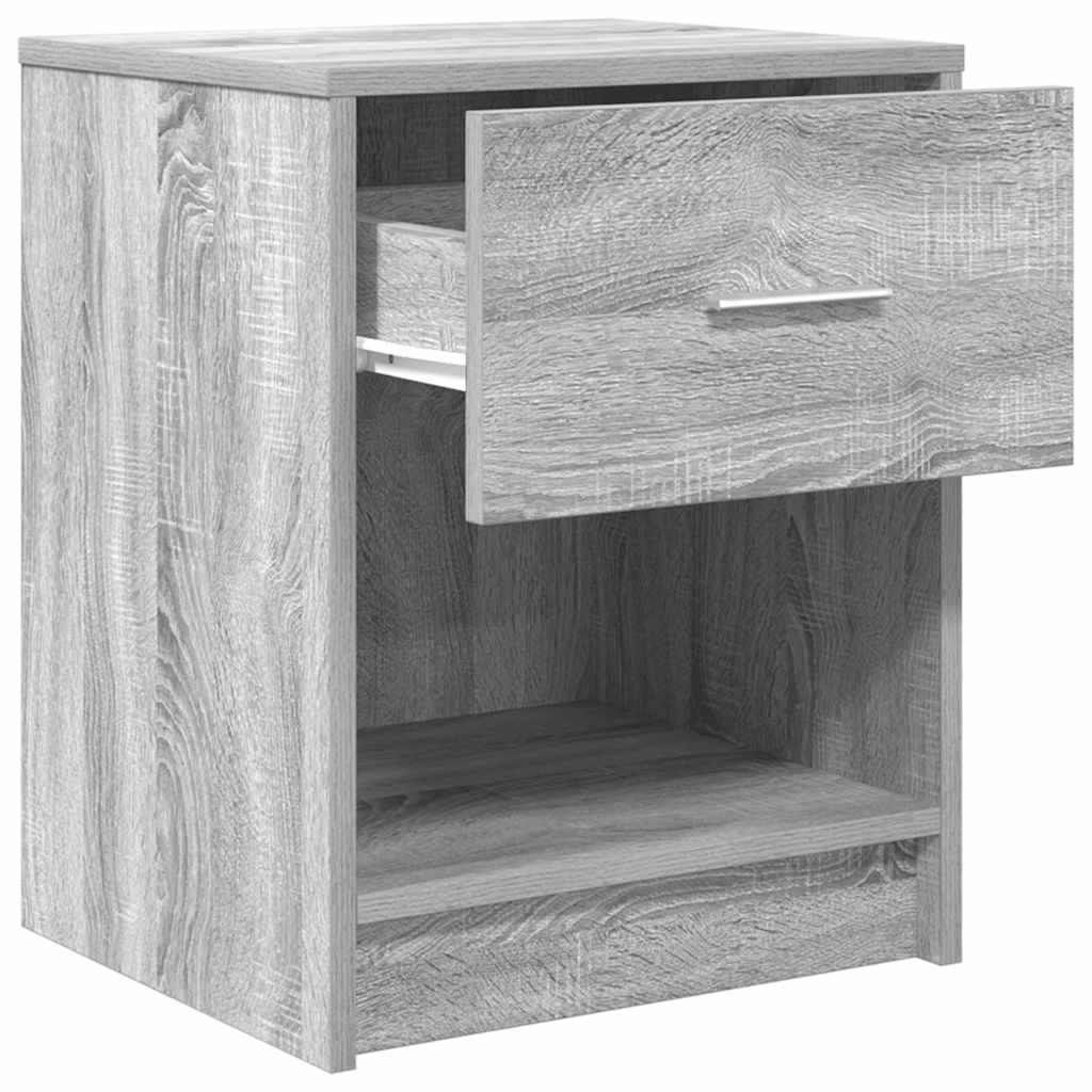 Nachttische 2 Stk. mit Schublade Grau Sonoma 40x34x50 cm