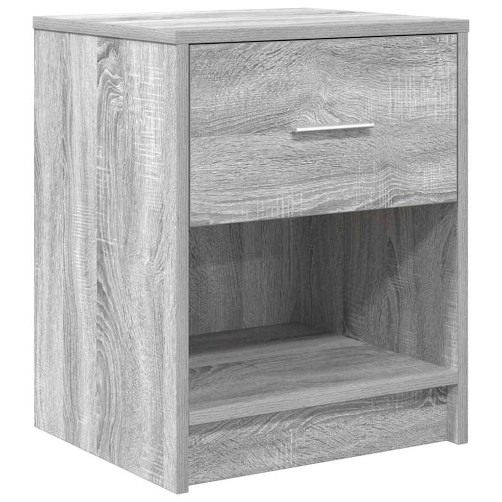Nachttische 2 Stk. mit Schublade Grau Sonoma 40x34x50 cm