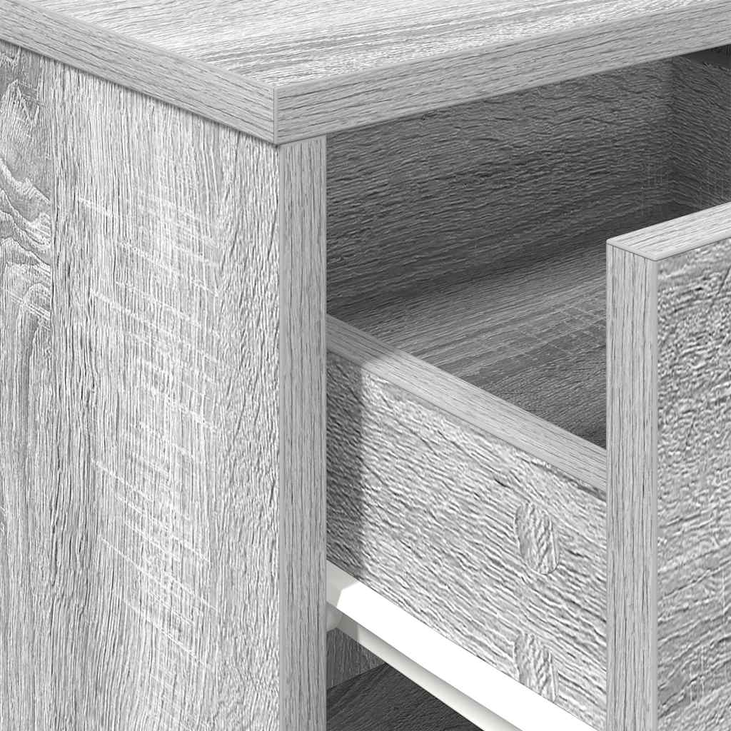 Nachttische 2 Stk. mit Schublade Grau Sonoma 40x34x50 cm