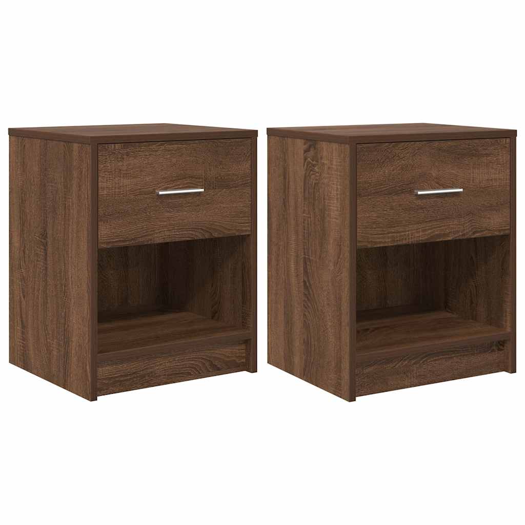 Nachttische 2 Stk. mit Schublade Eichen-Optik 40x34x50 cm