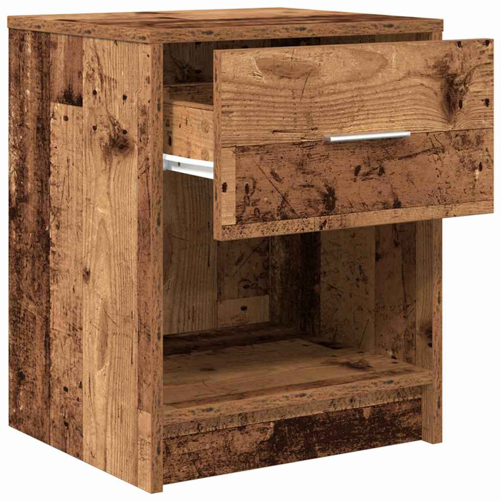 Nachttische 2 Stk. mit Schublade Altholz-Optik 40x34x50 cm