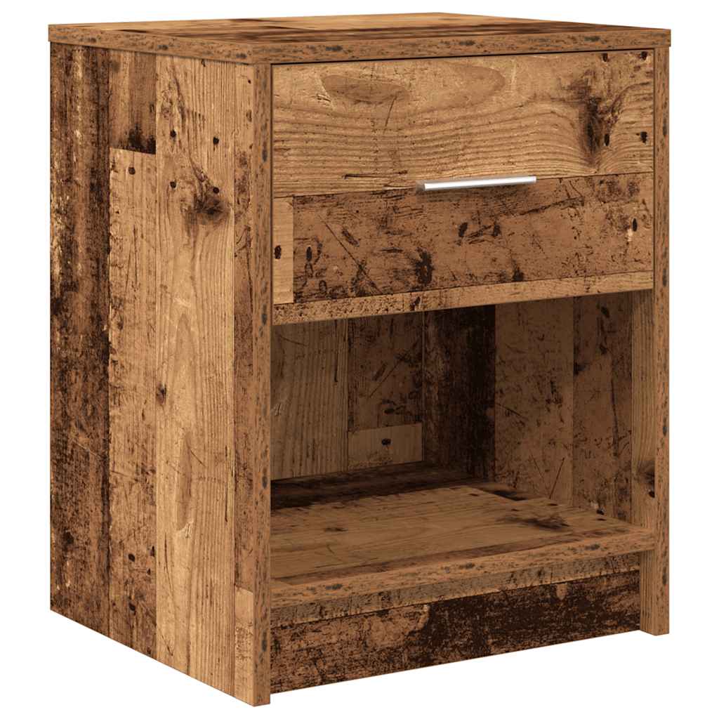 Nachttische 2 Stk. mit Schublade Altholz-Optik 40x34x50 cm