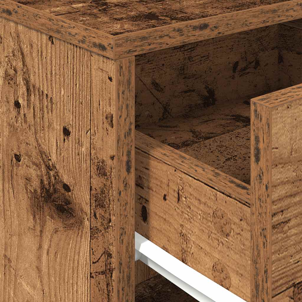 Nachttische 2 Stk. mit Schublade Altholz-Optik 40x34x50 cm