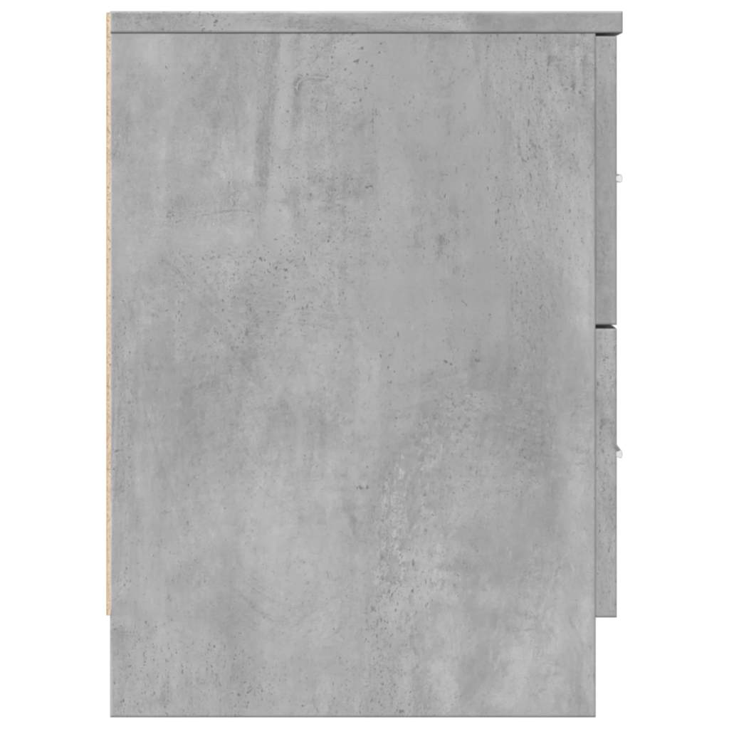 Nachttisch mit 2 Schubladen Betongrau 40x36x50 cm