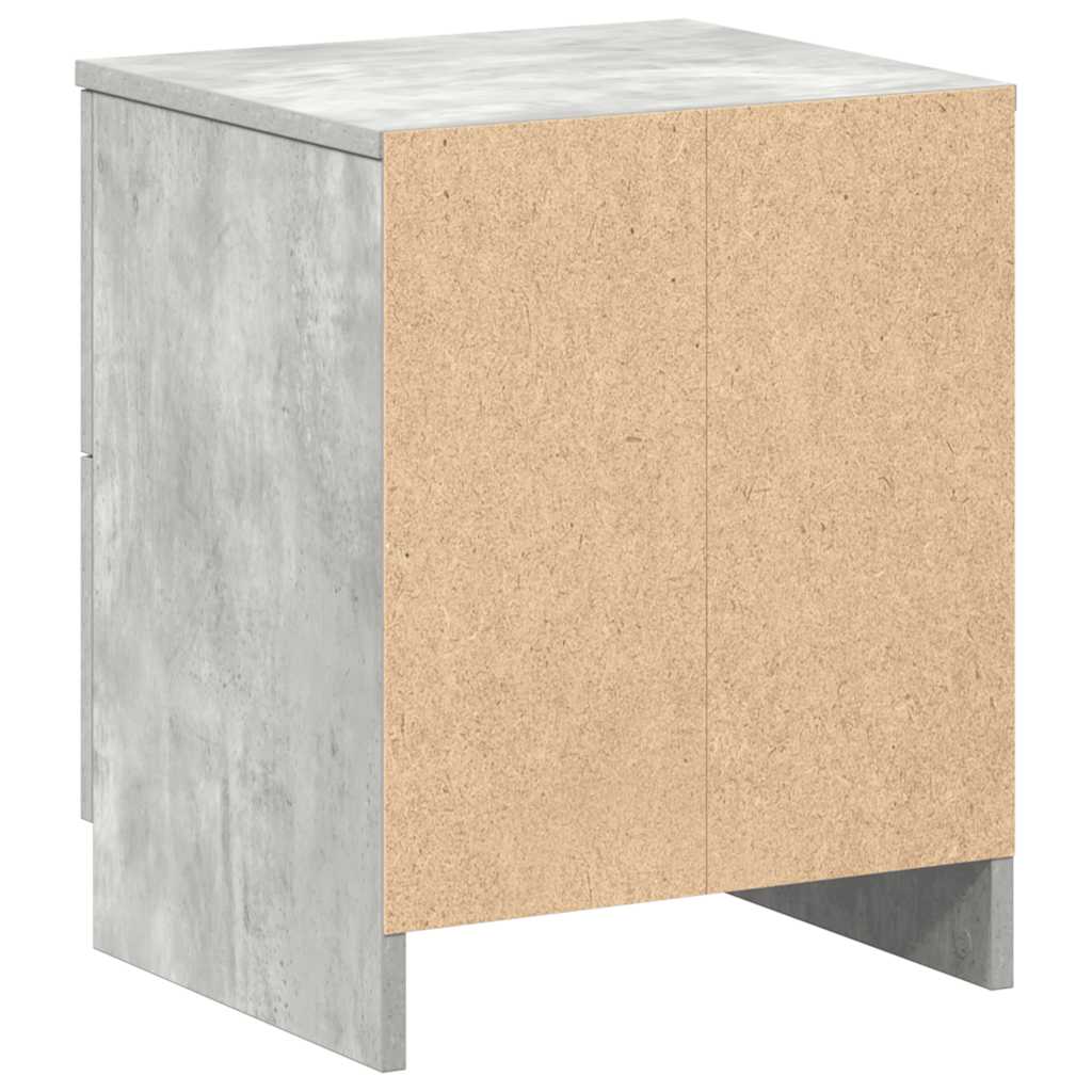 Nachttische 2 Stk. mit 2 Schubladen Betongrau 40x36x50 cm