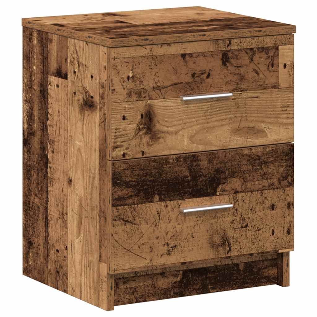 Nachttisch mit 2 Schubladen Altholz-Optik 40x36x50 cm