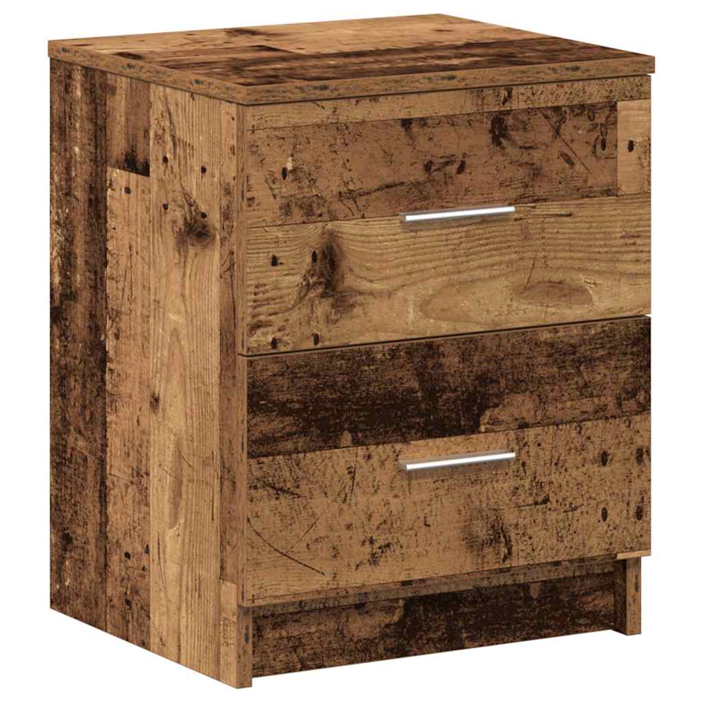 Nachttisch mit 2 Schubladen Altholz-Optik 40x36x50 cm
