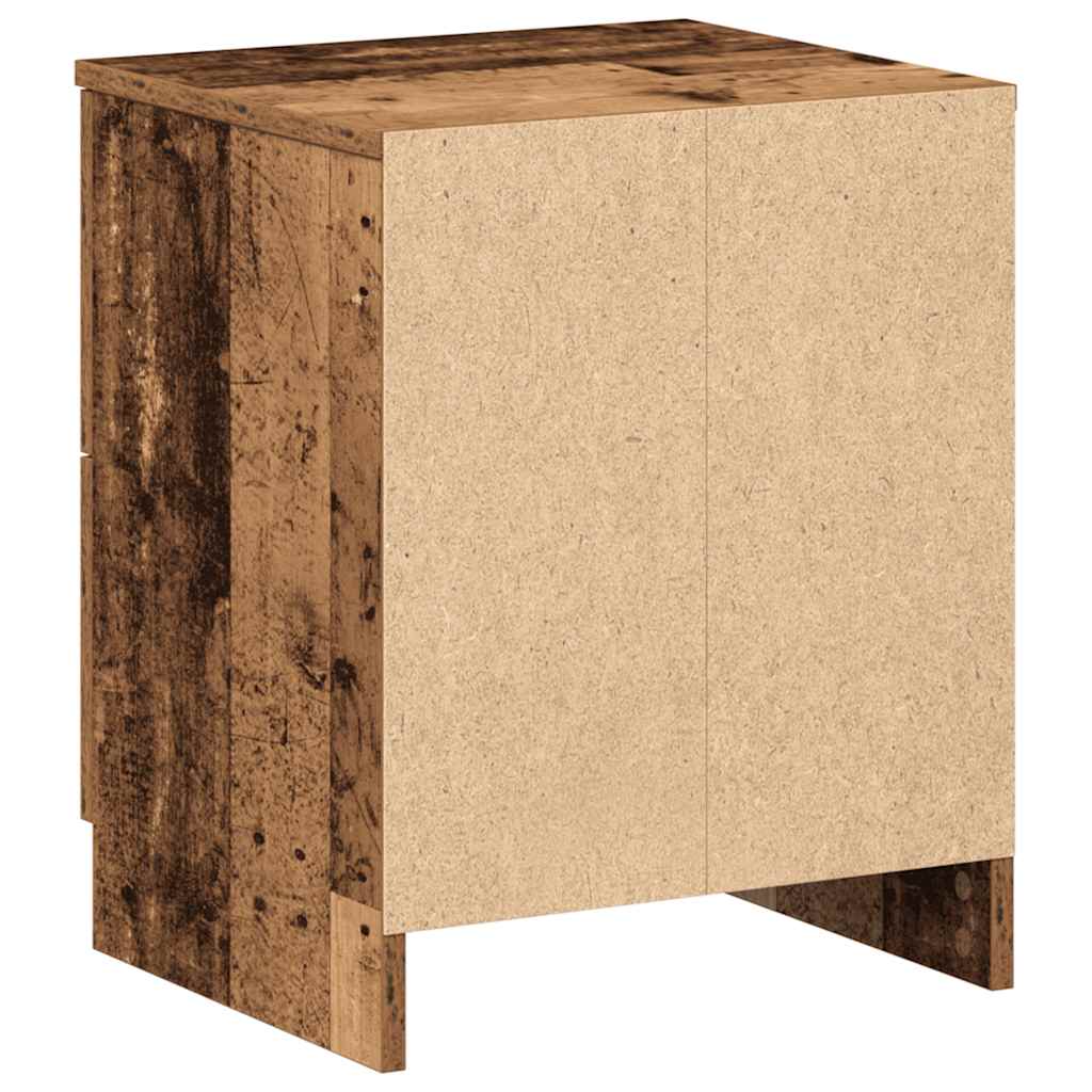 Nachttisch mit 2 Schubladen Altholz-Optik 40x36x50 cm