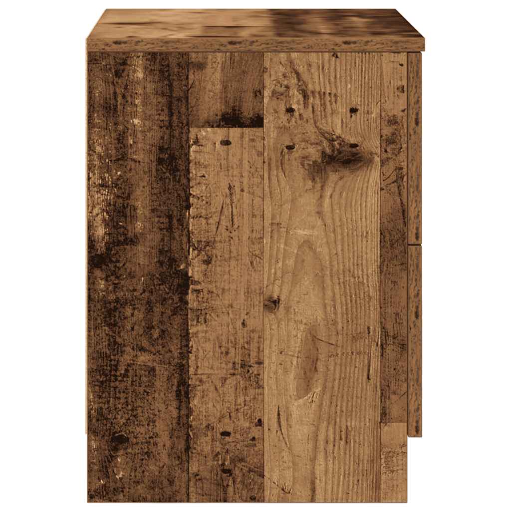 Nachttische 2 Stk. mit 2 Schubladen Altholz-Optik 40x36x50 cm