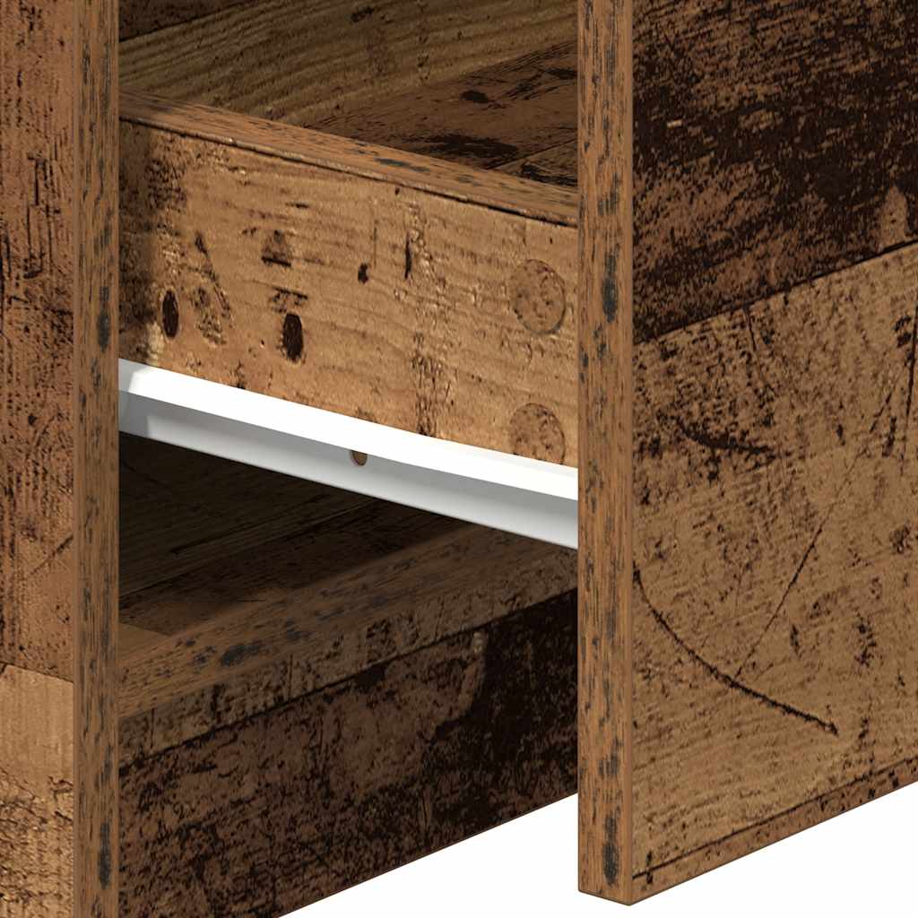 Nachttische 2 Stk. mit 2 Schubladen Altholz-Optik 40x36x50 cm