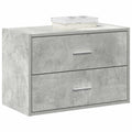 Schrank mit 2 Schubladen Betongrau 60x31x40 cm Holzwerkstoff