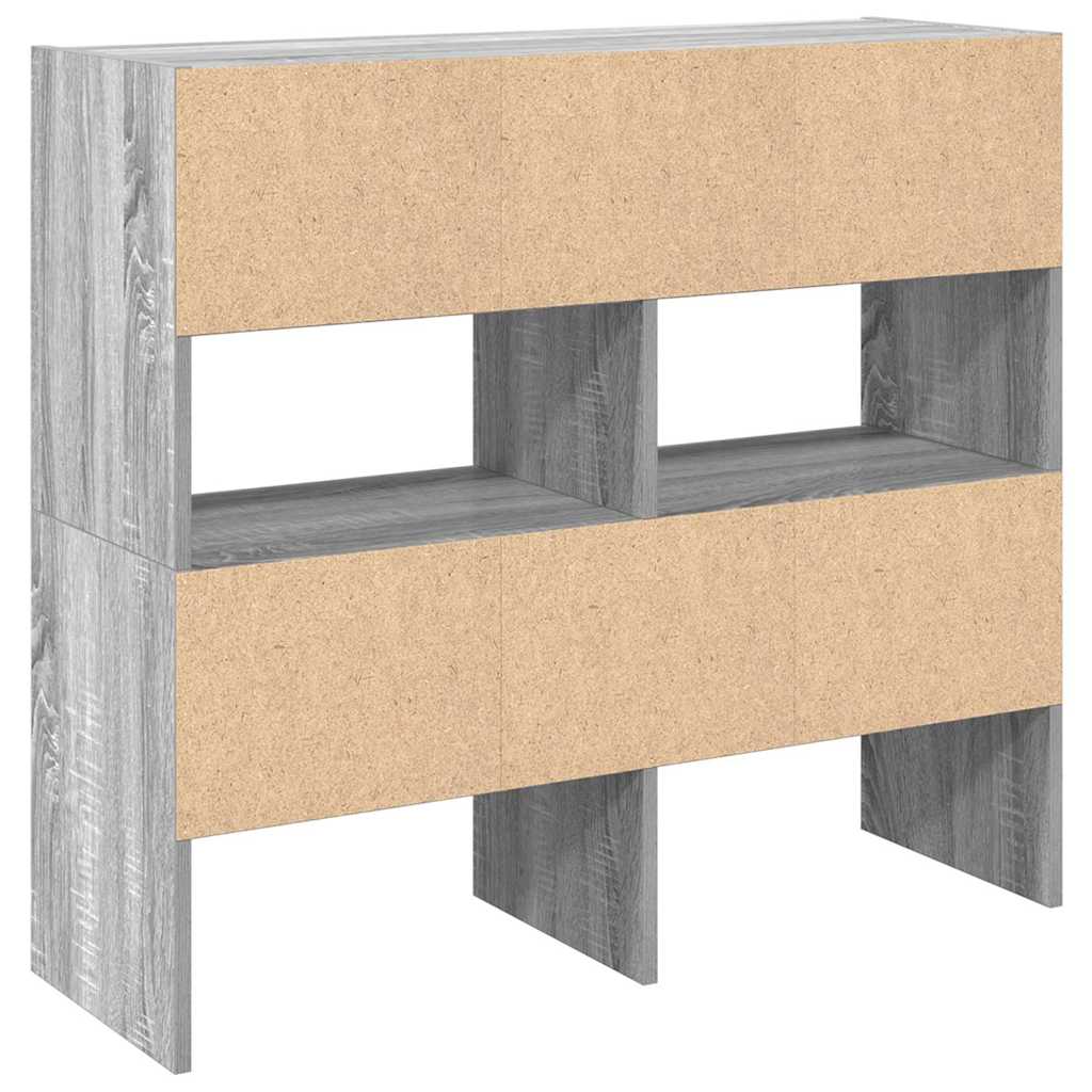 Schuhregale 2 Stk. Stapelbar Grau Sonoma 89,5x30x40 cm