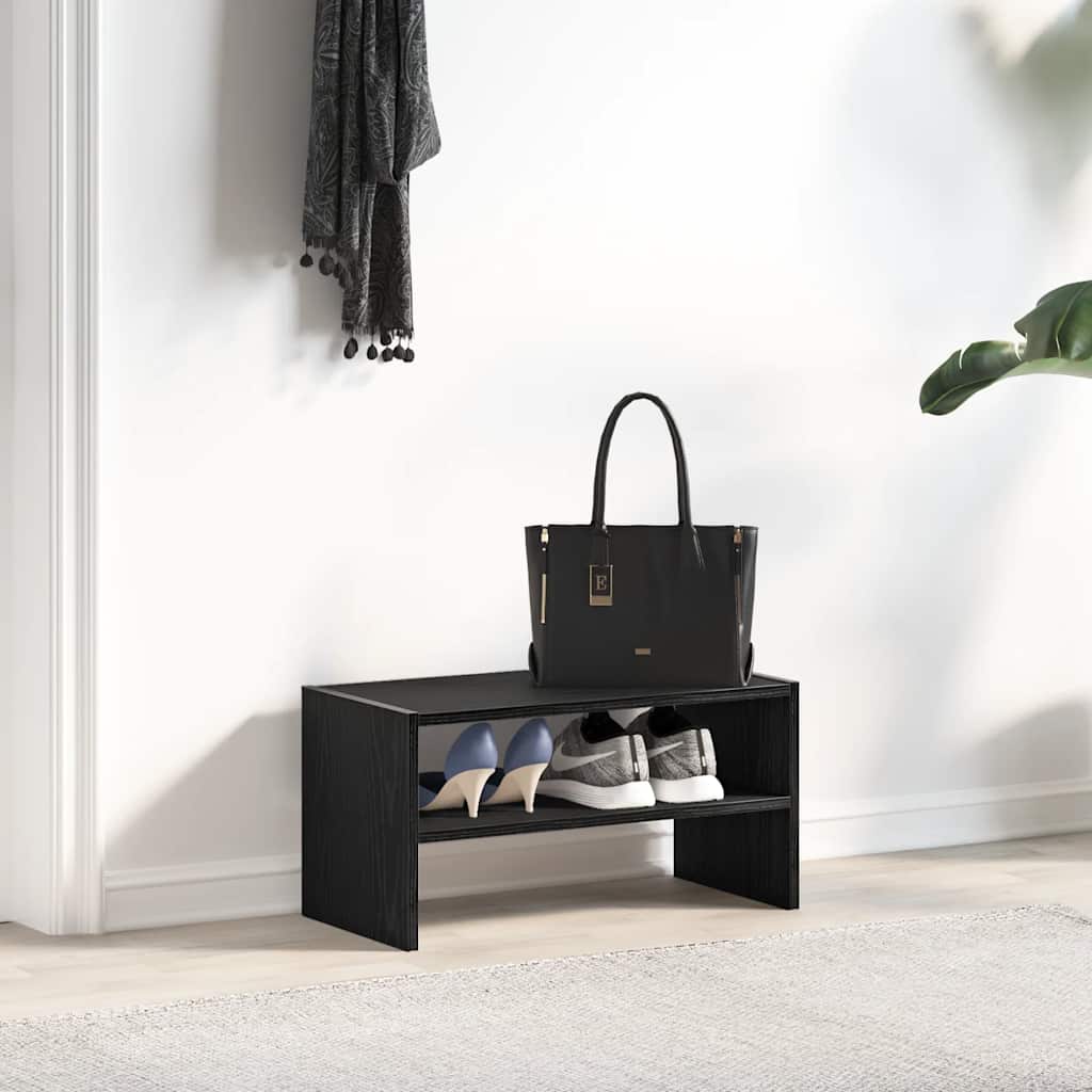 Schuhregal Stapelbar Schwarze Eiche 60x30x30,5 cm