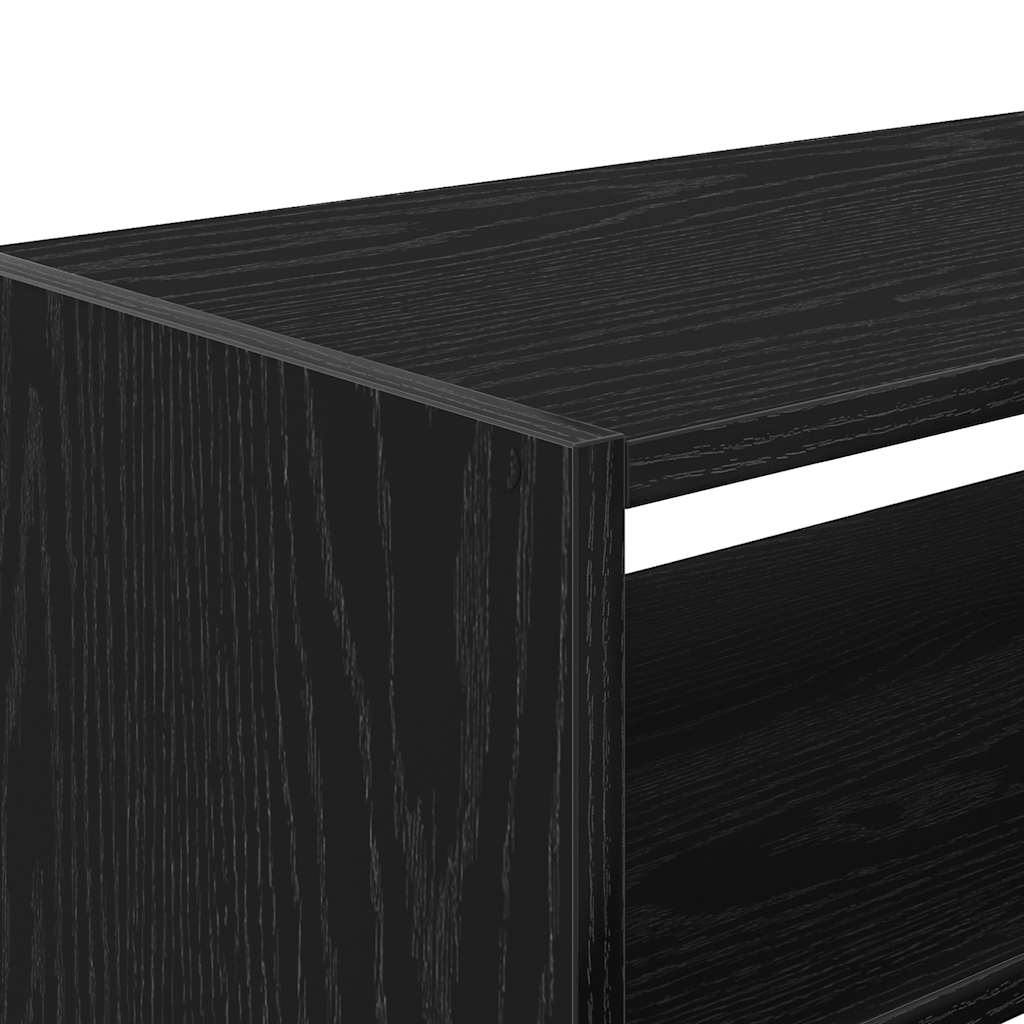Schuhregale 2 Stück stapelbar Schwarze Eiche 60x30x30,5 cm