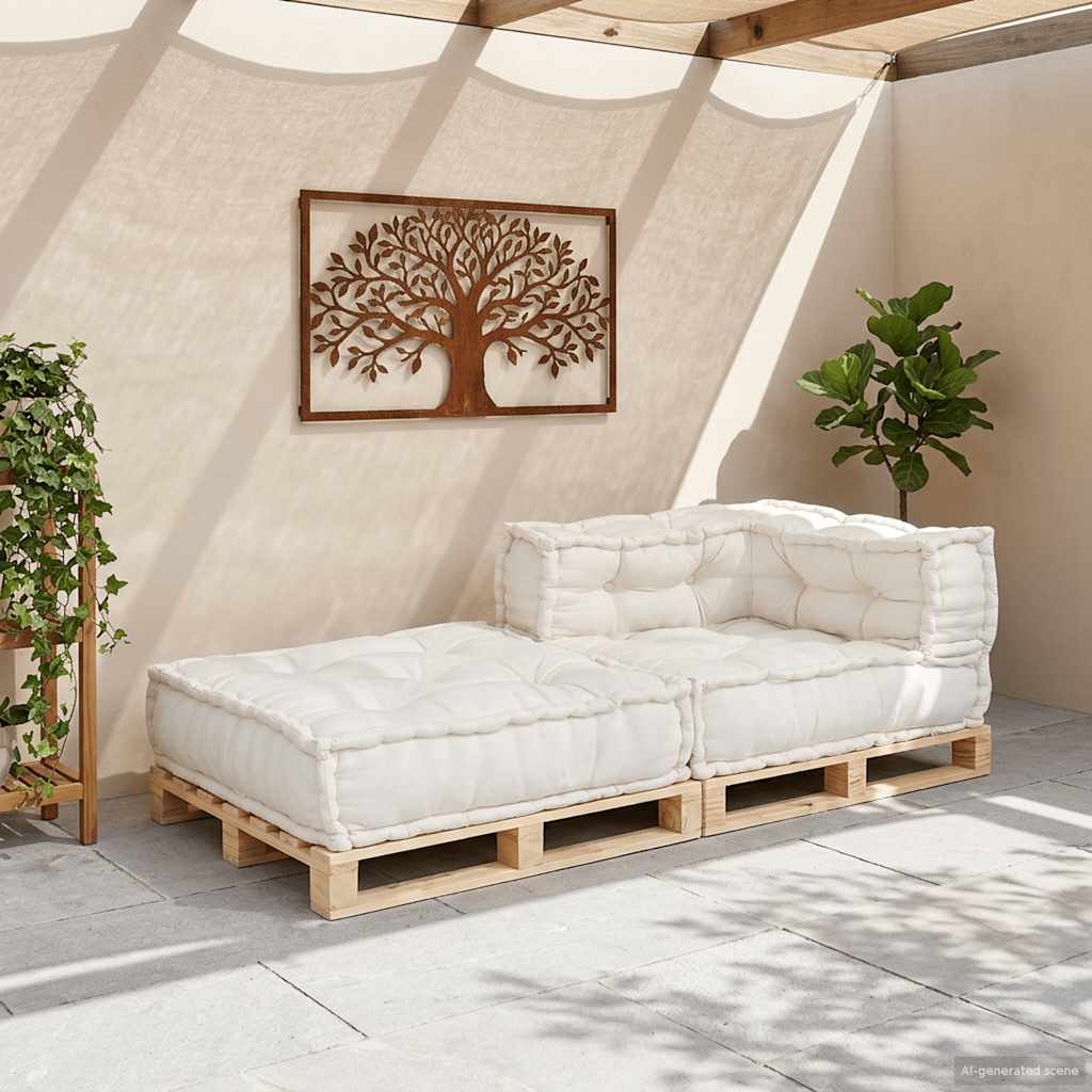Modulares Sofaelement Creme 70x70x54 cm Stoff