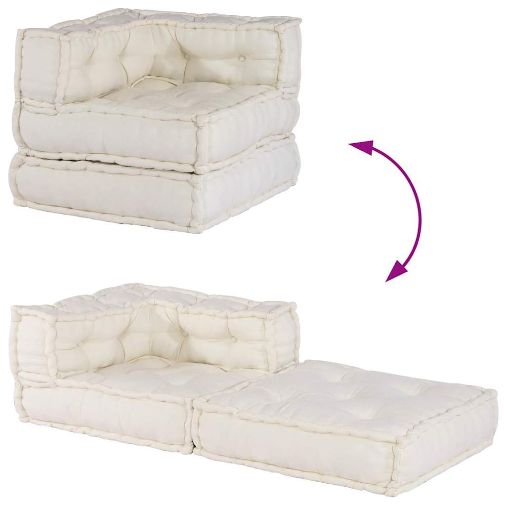 Modulares Sofaelement Creme 70x70x54 cm Stoff