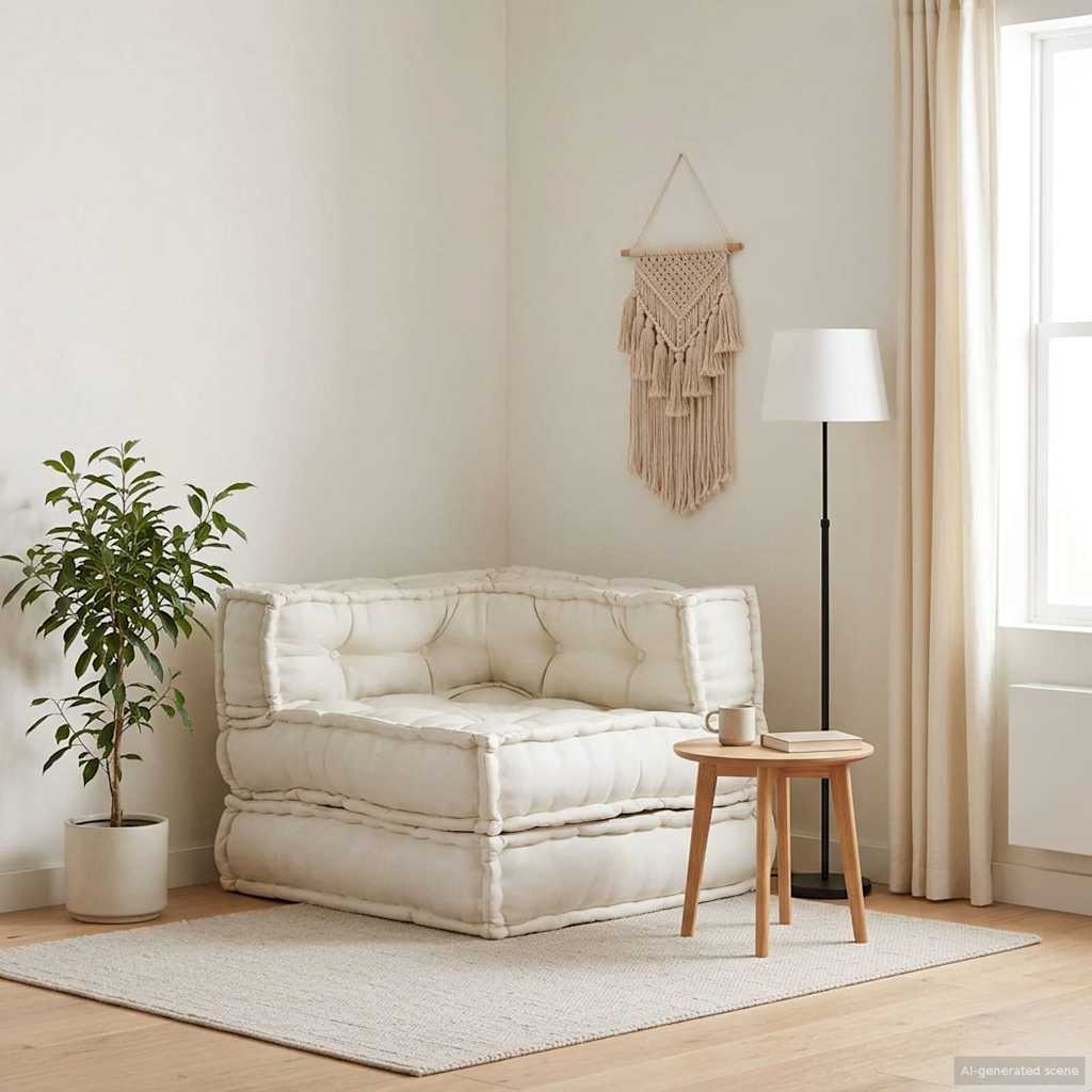 Modulares Sofaelement Creme 70x70x54 cm Stoff