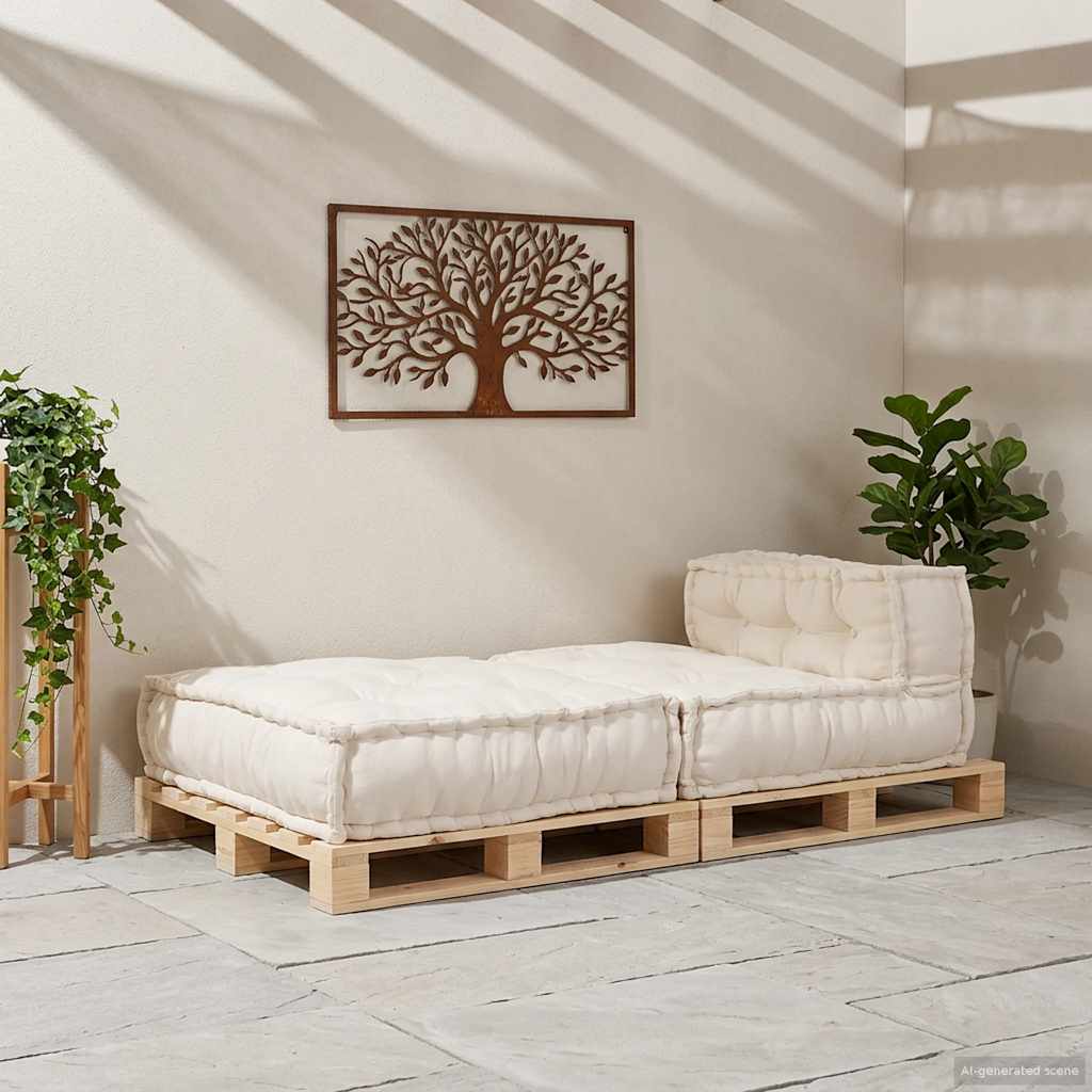 Modulares Sofaelement Creme 70x70x54 cm Stoff