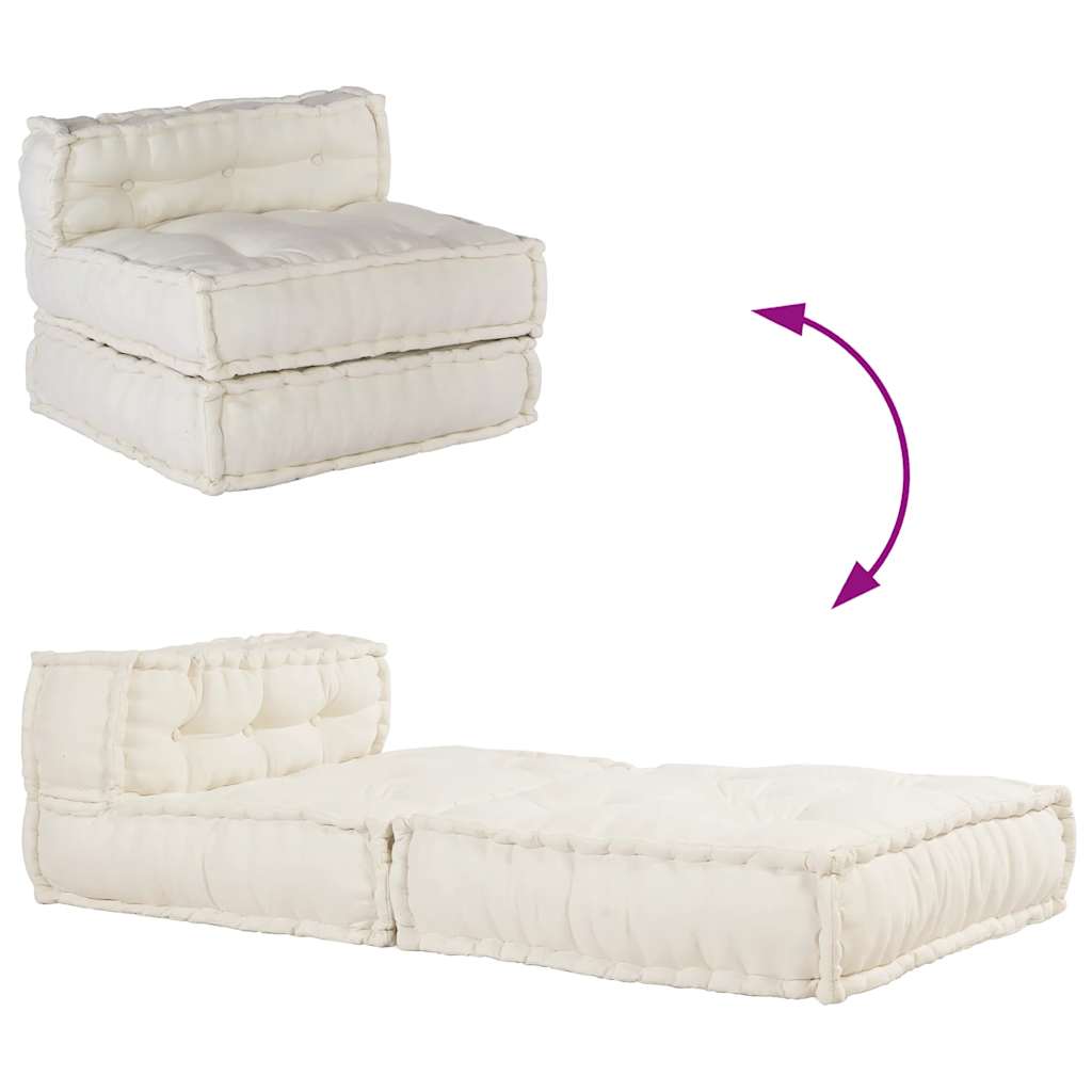 Modulares Sofaelement Creme 70x70x54 cm Stoff