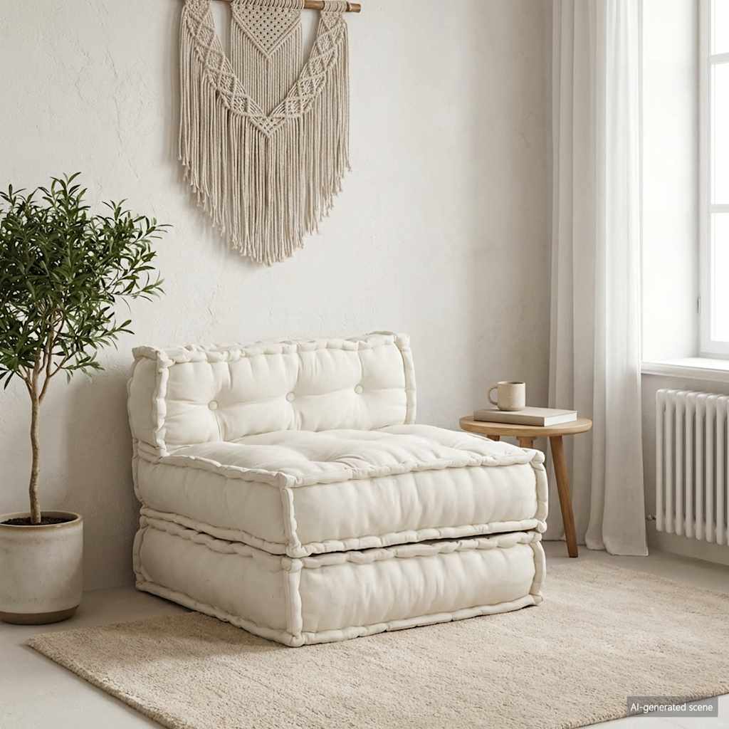 Modulares Sofaelement Creme 70x70x54 cm Stoff