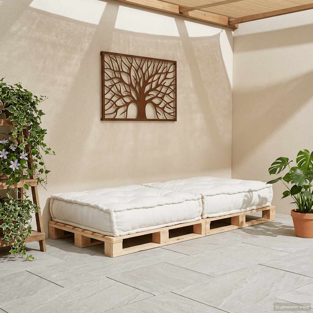 Modulares Sofaelement Creme 70x70x36 cm Stoff