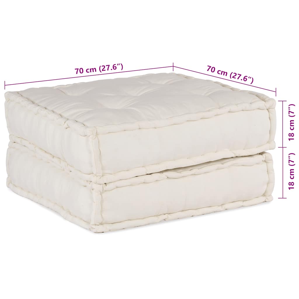 Modulares Sofaelement Creme 70x70x36 cm Stoff