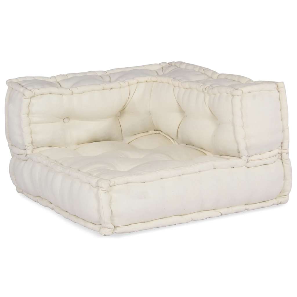 2-Sitzer-Modulsofa Creme 140x70x36 cm Stoff