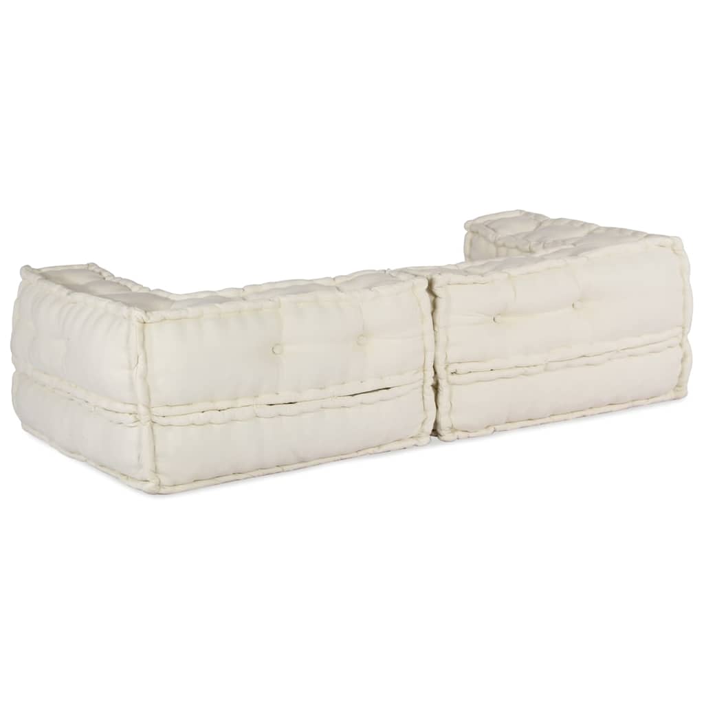 2-Sitzer-Modulsofa Creme 140x70x36 cm Stoff