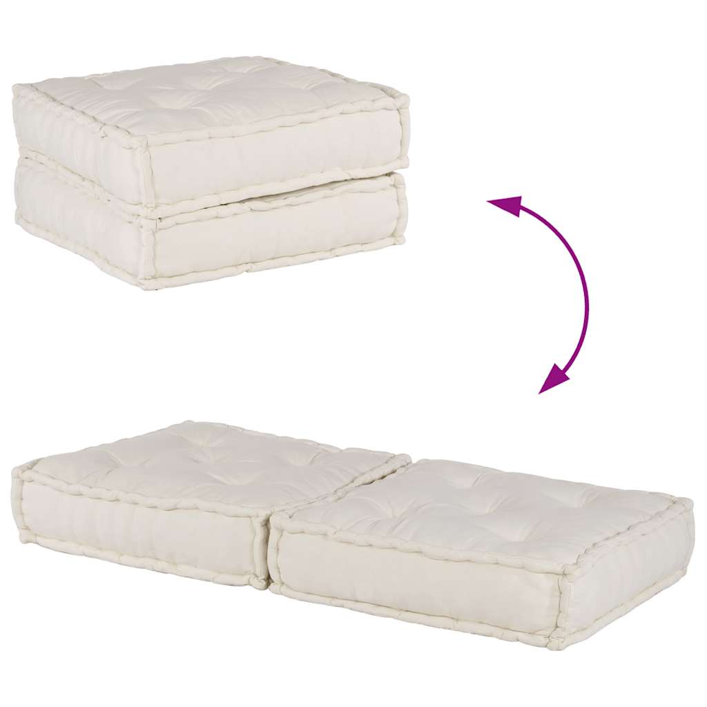 2-Sitzer-Modulsofa Creme 140x70x36 cm Stoff