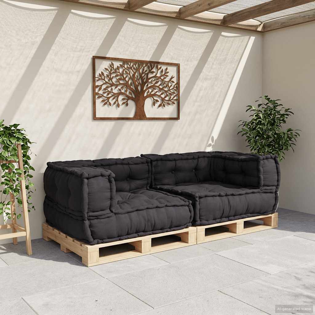2-Sitzer-Modulsofa Anthrazit 140x70x36 cm Stoff