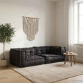 2-Sitzer-Modulsofa Anthrazit 140x70x36 cm Stoff
