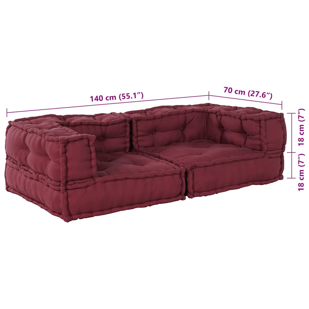 2-Sitzer-Modulsofa Kastanienbraun 140x70x36 cm Stoff
