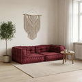 2-Sitzer-Modulsofa Kastanienbraun 140x70x36 cm Stoff