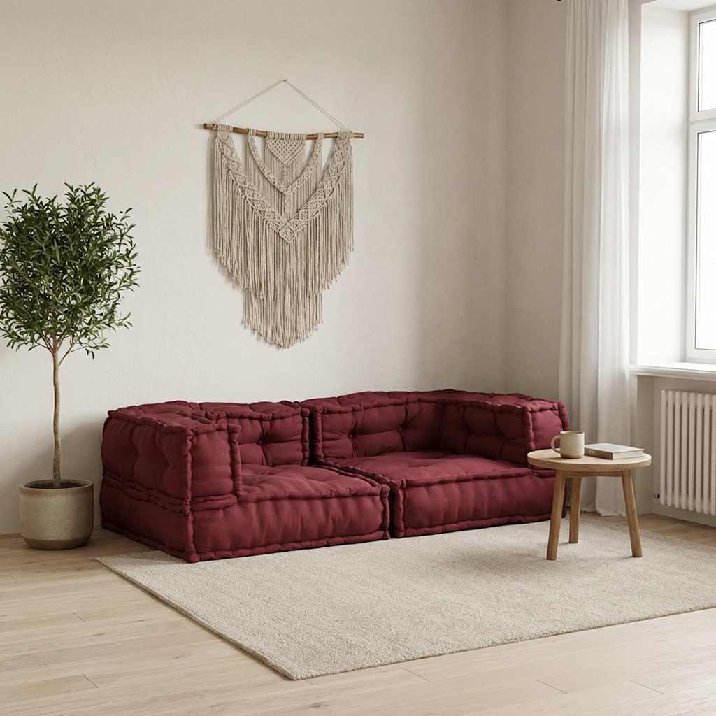 2-Sitzer-Modulsofa Kastanienbraun 140x70x36 cm Stoff