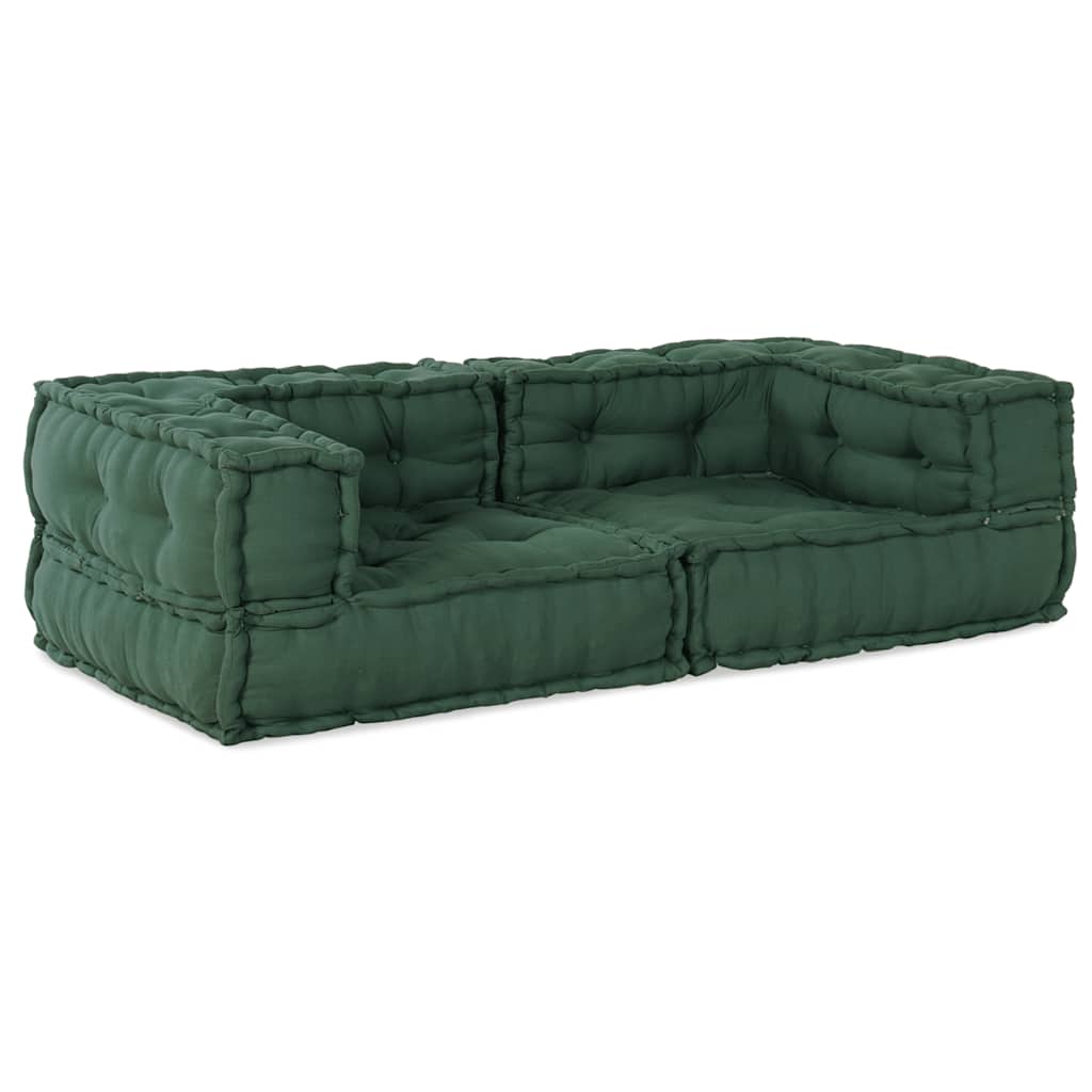 2-Sitzer-Modulsofa Grün 140x70x36 cm Stoff