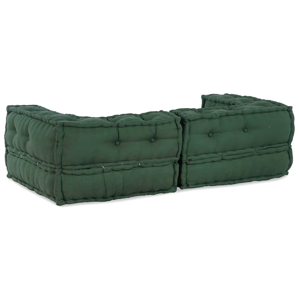 2-Sitzer-Modulsofa Grün 140x70x36 cm Stoff