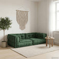 2-Sitzer-Modulsofa Grün 140x70x36 cm Stoff