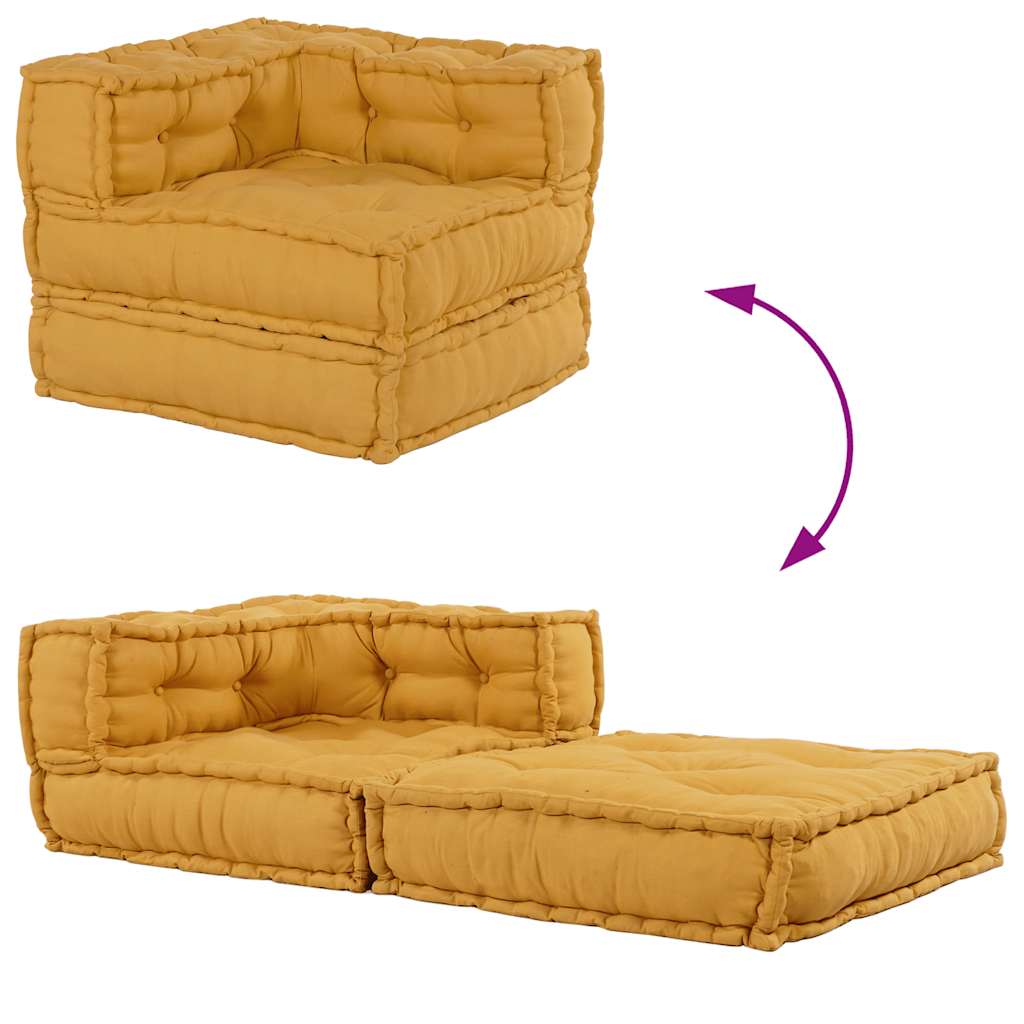 Modulares Sofaelement Gelb 70x70x54 cm Stoff