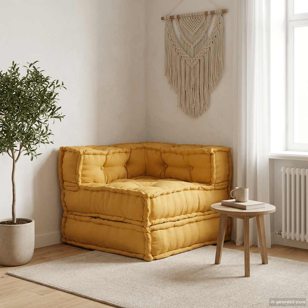 Modulares Sofaelement Gelb 70x70x54 cm Stoff