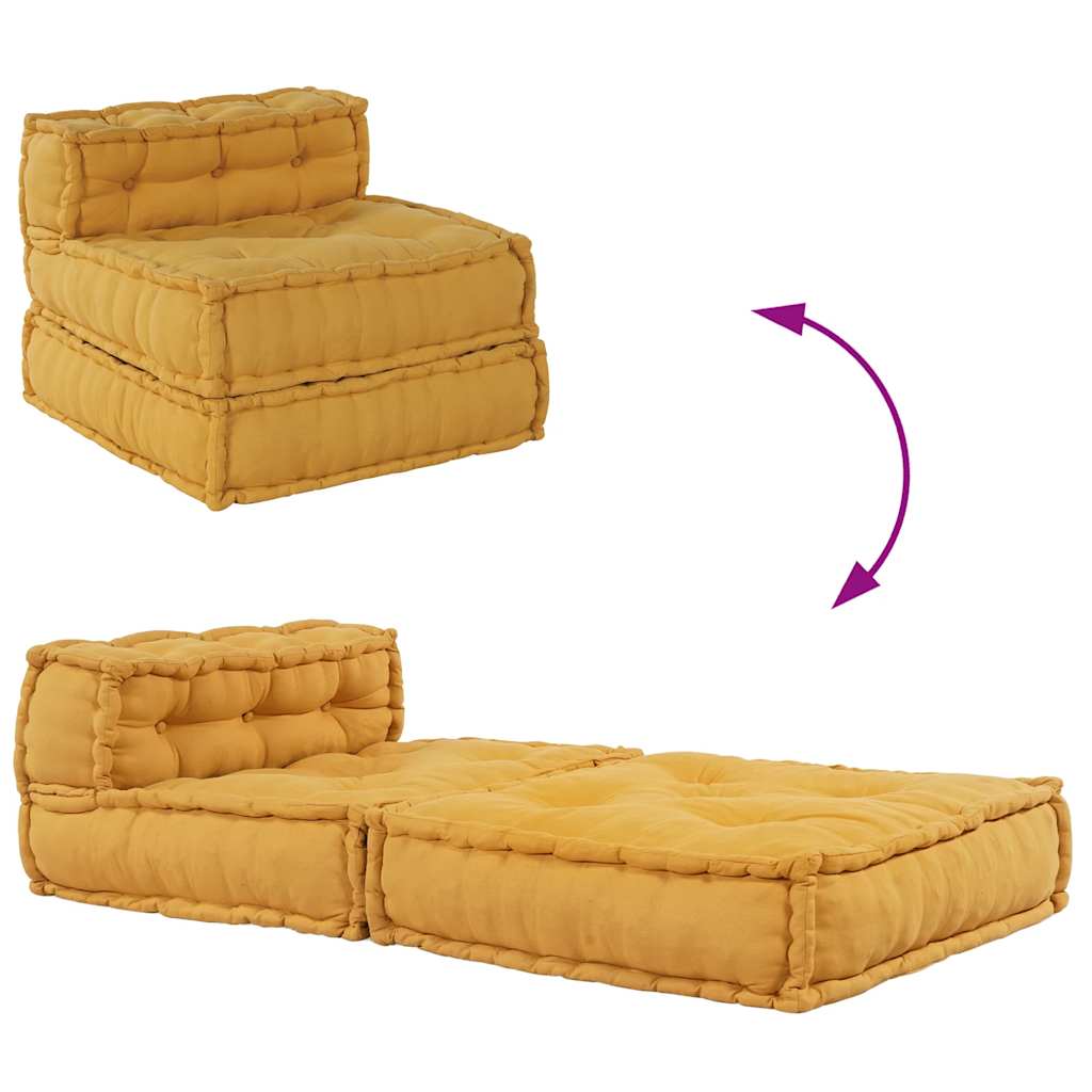 Modulares Sofaelement Gelb 70x70x54 cm Stoff