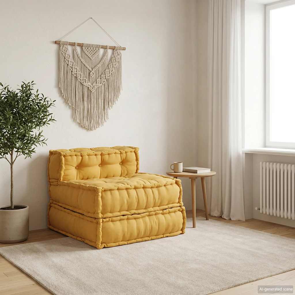 Modulares Sofaelement Gelb 70x70x54 cm Stoff