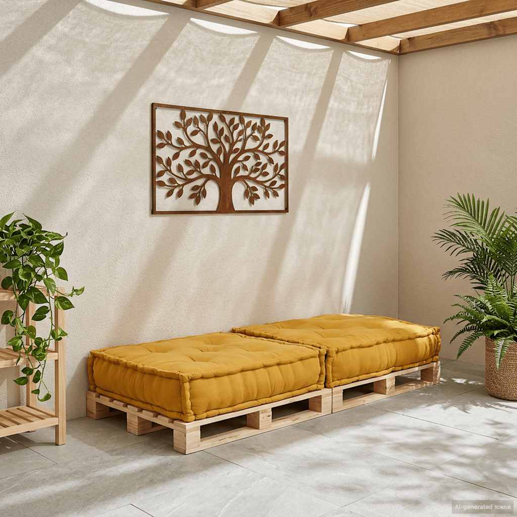 Modulares Sofaelement Gelb 70x70x36 cm Stoff