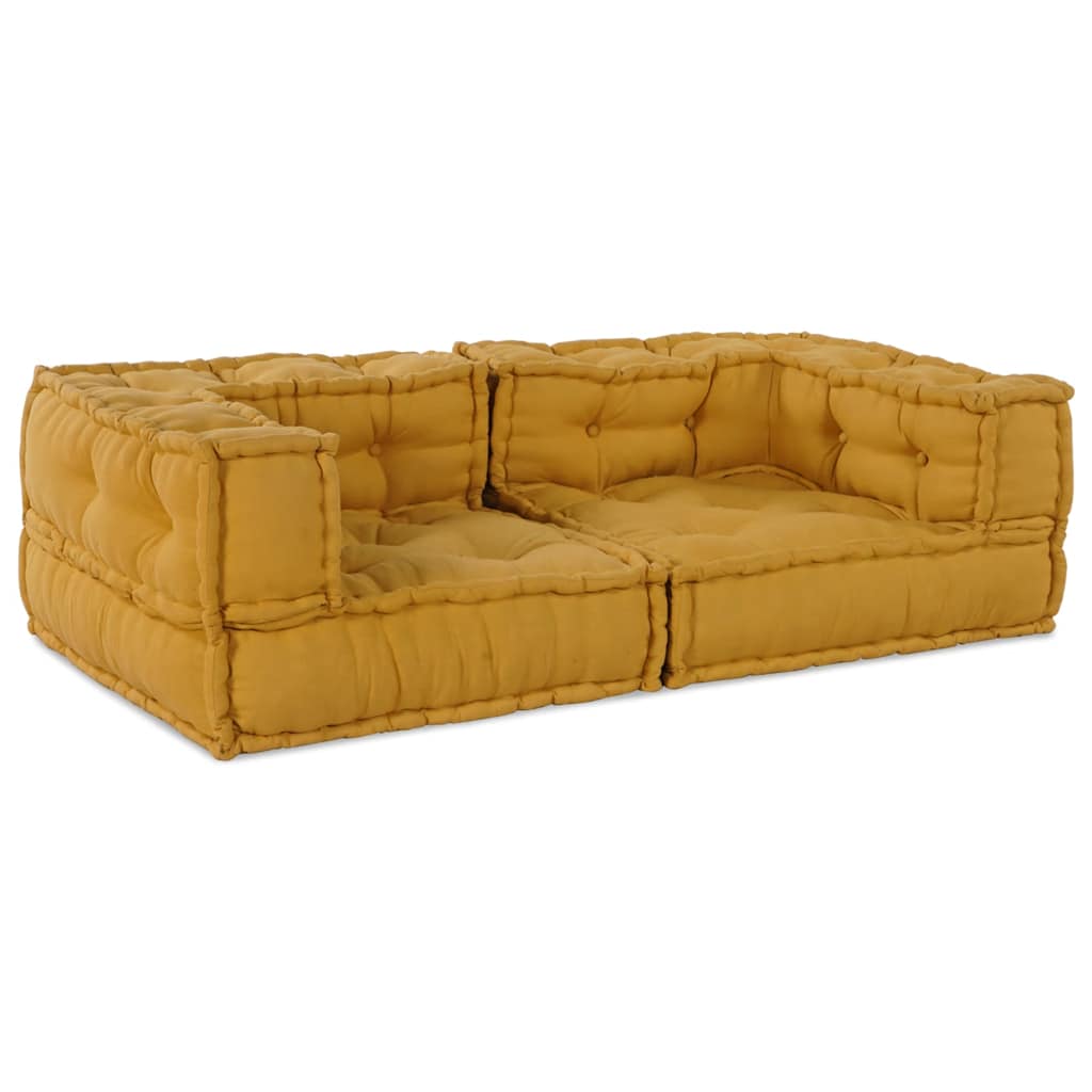 2-Sitzer-Modulsofa Gelb 140x70x36 cm Stoff