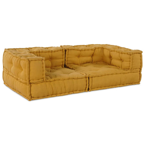 2-Sitzer-Modulsofa Gelb 140x70x36 cm Stoff