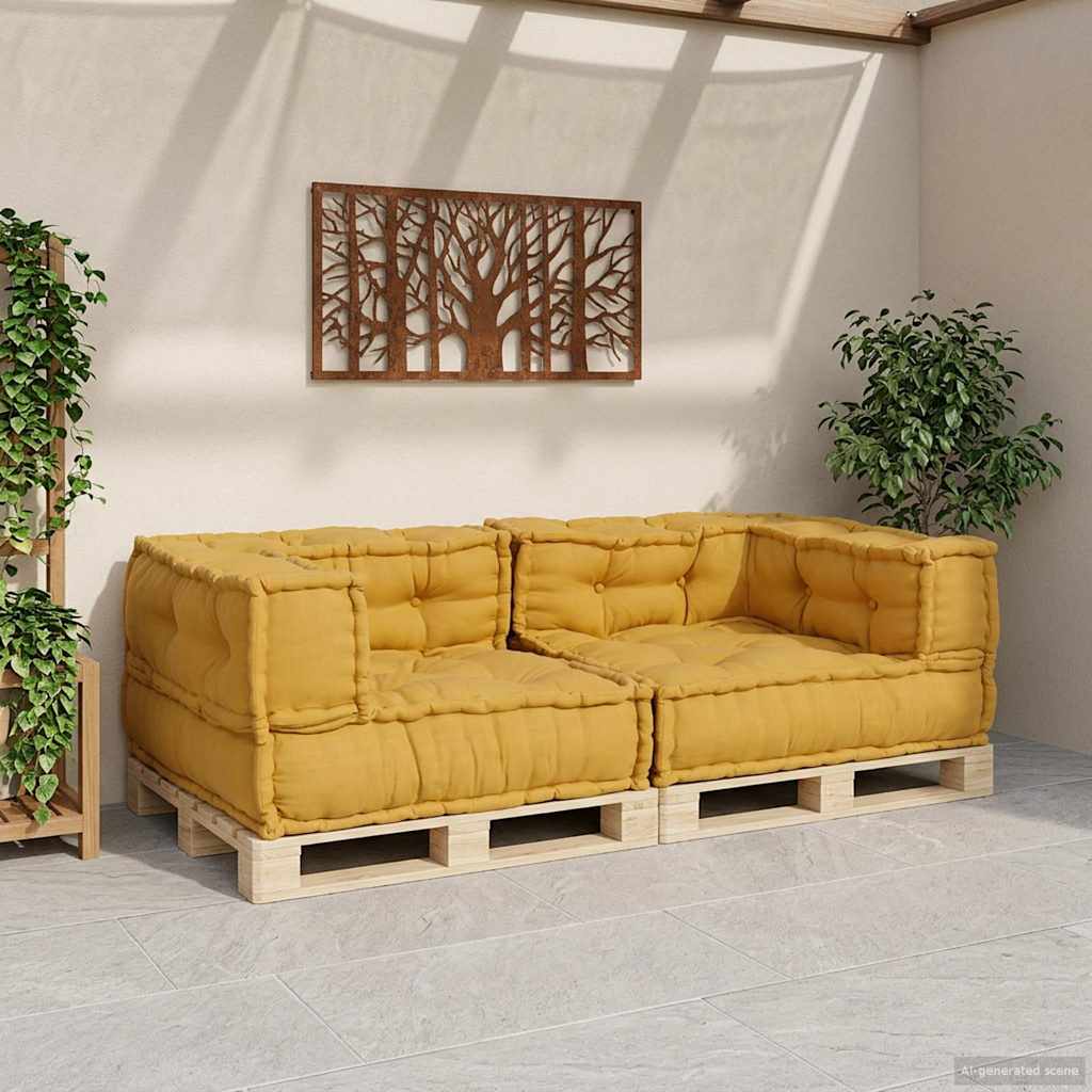 2-Sitzer-Modulsofa Gelb 140x70x36 cm Stoff