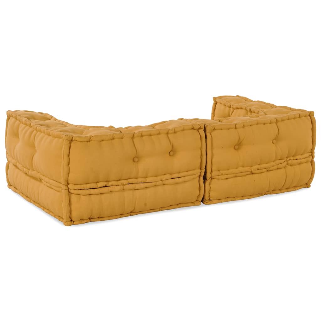 2-Sitzer-Modulsofa Gelb 140x70x36 cm Stoff