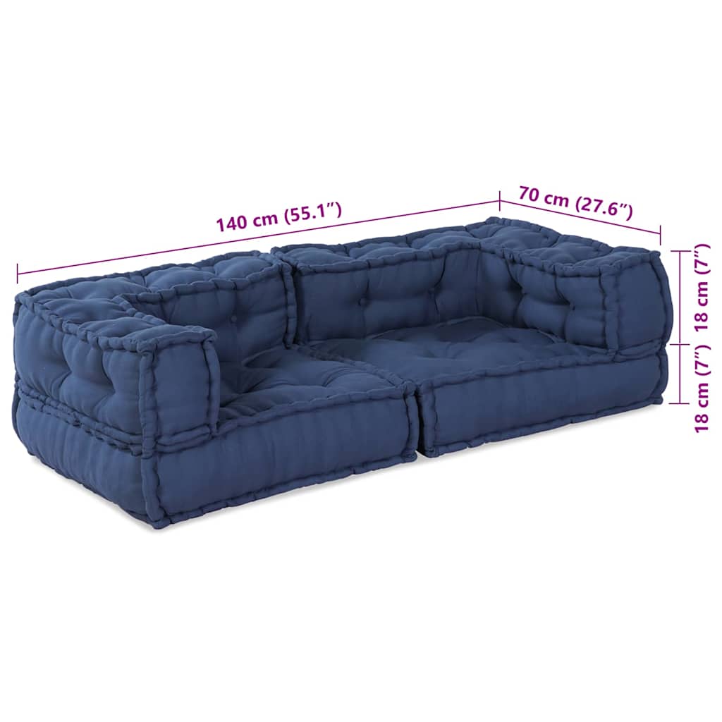 Modulare Sofagarnitur 3 pcs Indigo 140 x 70 x 36 cm Stoff